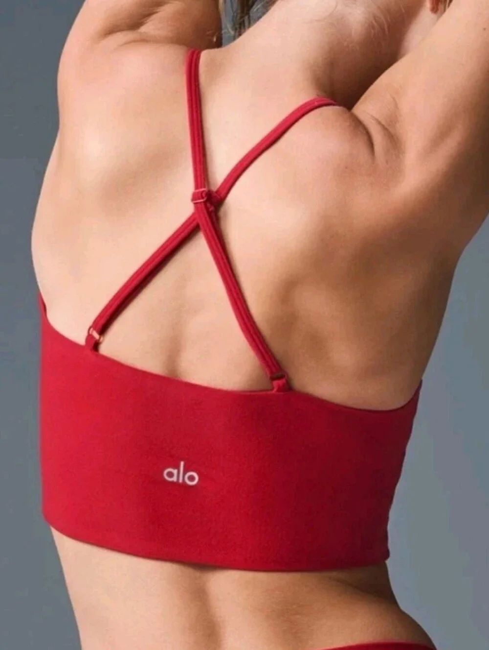 Alo Yoga Soft Highlight Bra Size Large Bold Red